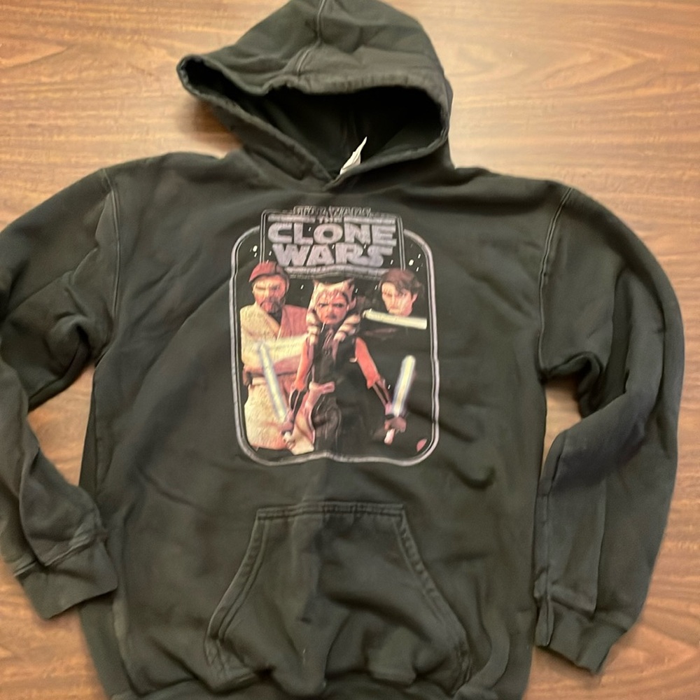 Star Wars, the clone wars, youth black sweatshirt, size large 10/12